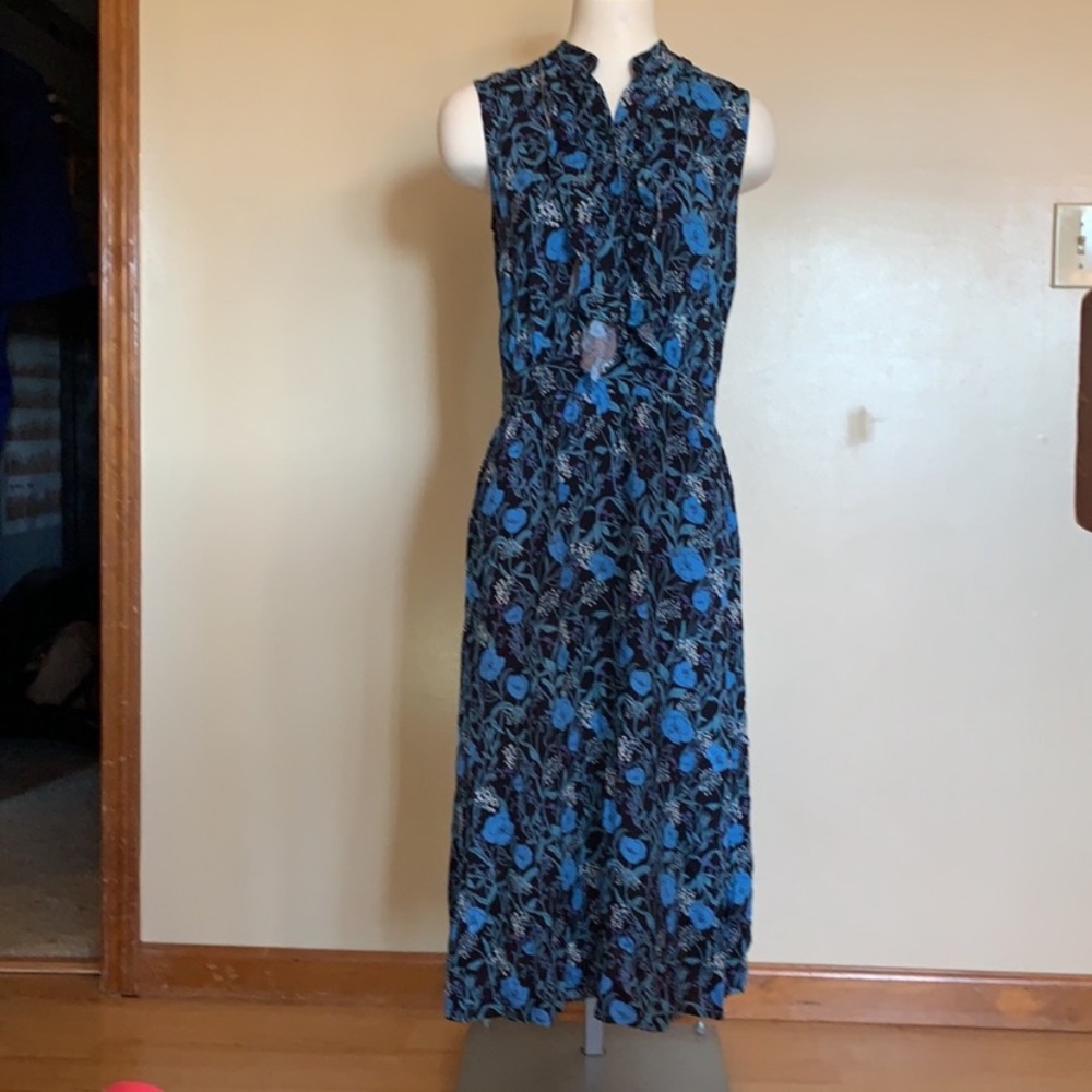 Who what wear black and blue poppy midi dress